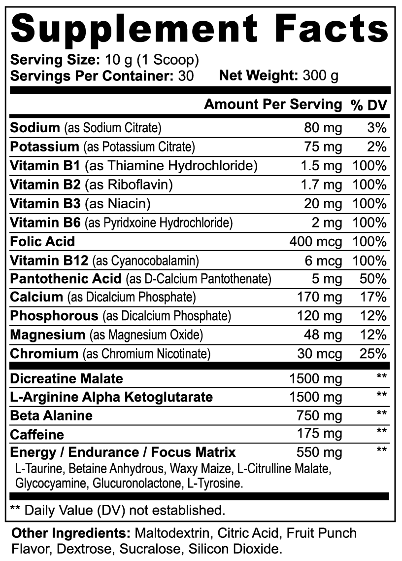 Till-Failure Pre-Workout Powder (Fruit Punch) - BUY 3 GET 1 FREE