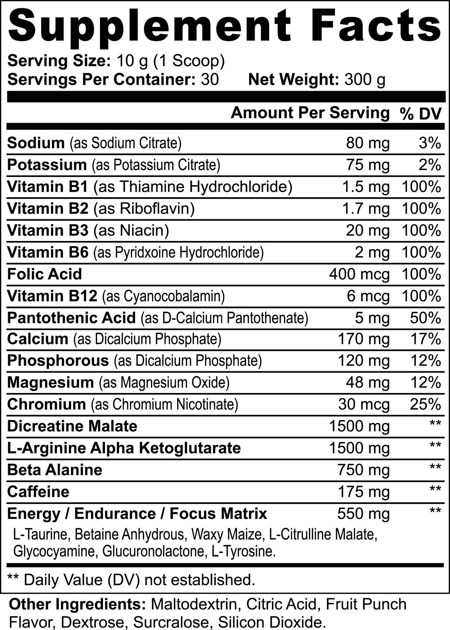 Till-Failure Pre-Workout Powder (Fruit Punch)